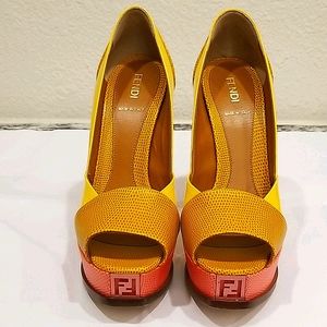 Fendi Color Block High Heel Pumps